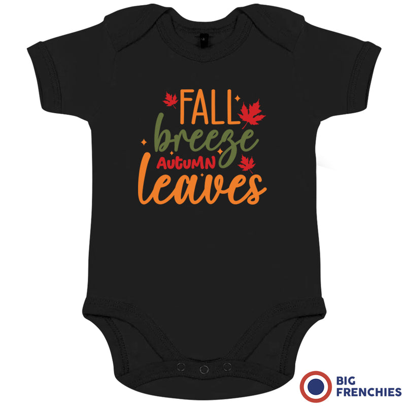 Fall Breeze Autumn Leaves Organic Cotton Baby Onesie