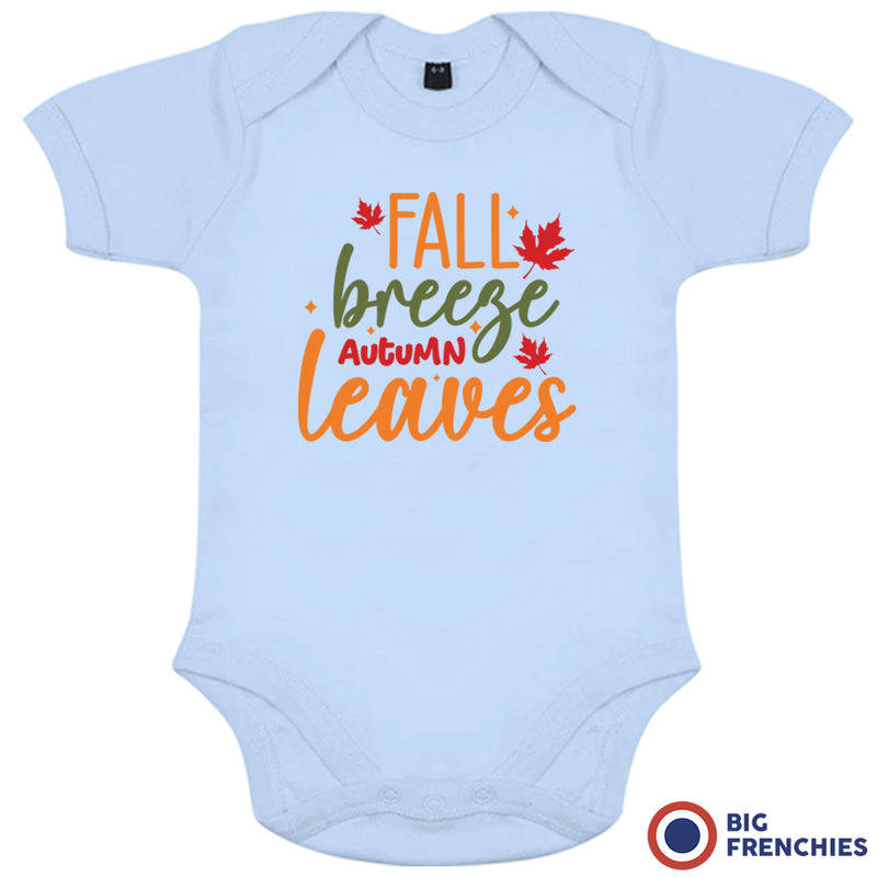 Fall Breeze Autumn Leaves Organic Cotton Baby Onesie
