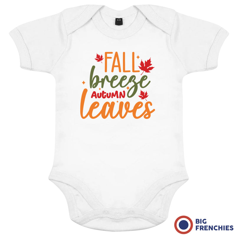 Fall Breeze Autumn Leaves Organic Cotton Baby Onesie
