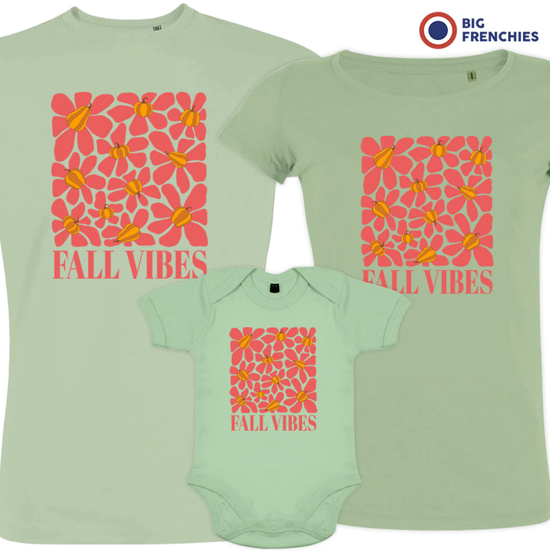 Fall Vibes With Flowers Matching Organic Cotton Family Set (Set of 3)