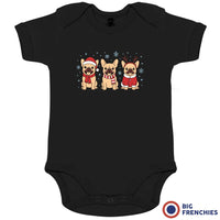 Christmas French Bulldogs Organic Cotton Baby Onesie