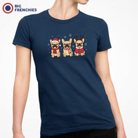 Christmas French Bulldogs Women's Organic Cotton Tee
