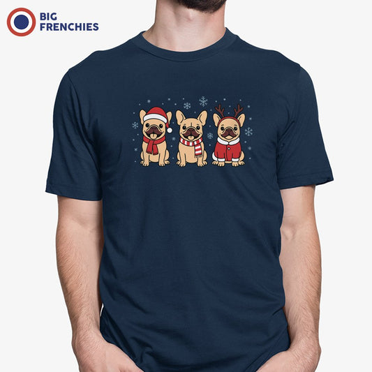 Christmas French Bulldogs Men's Organic Cotton Tee