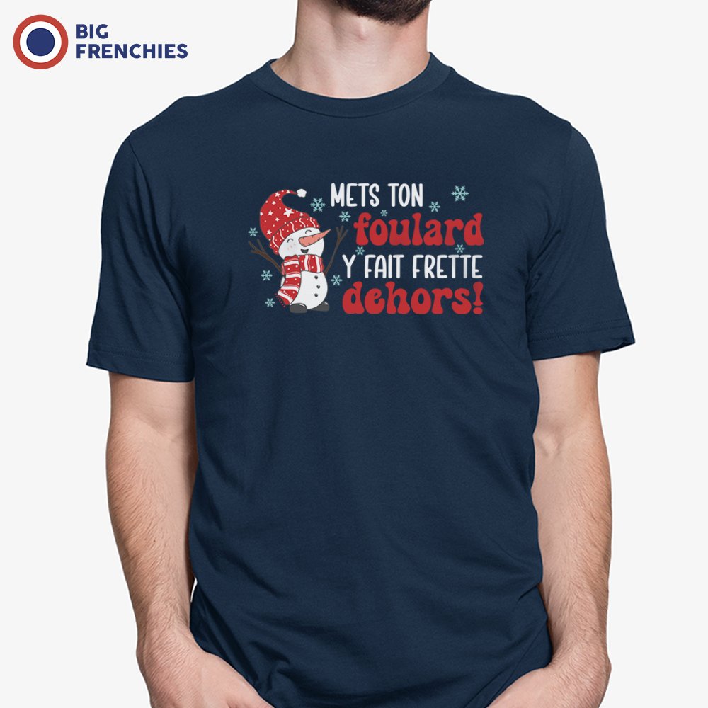 Mets Ton Foulard y Fait Frette Dehors! Christmas Men's Organic Cotton Tee