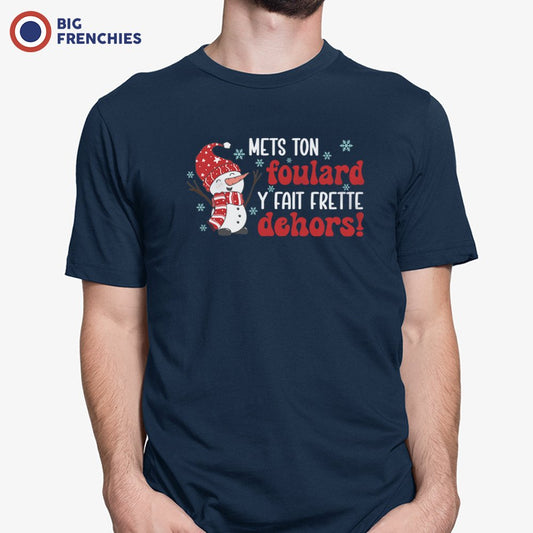 Mets Ton Foulard y Fait Frette Dehors! Christmas Men's Organic Cotton Tee