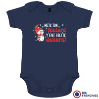 Mets Ton Foulard y Fait Frette Dehors! Christmas Organic Cotton Baby Onesie