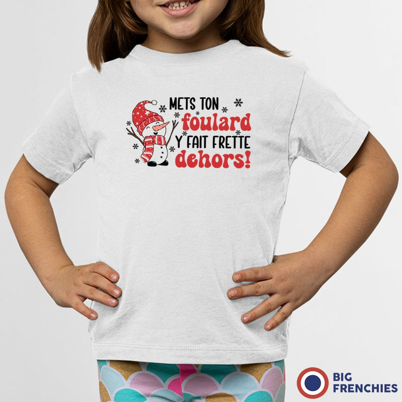 Mets Ton Foulard y Fait Frette Dehors! Christmas Youth & Toddler Organic Cotton Tee