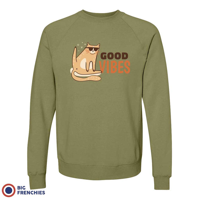 Good Vibes Cat Unisex Organic Cotton Sweatshirt