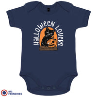 Halloween Lovers With a Cat Organic Cotton Baby Onesie