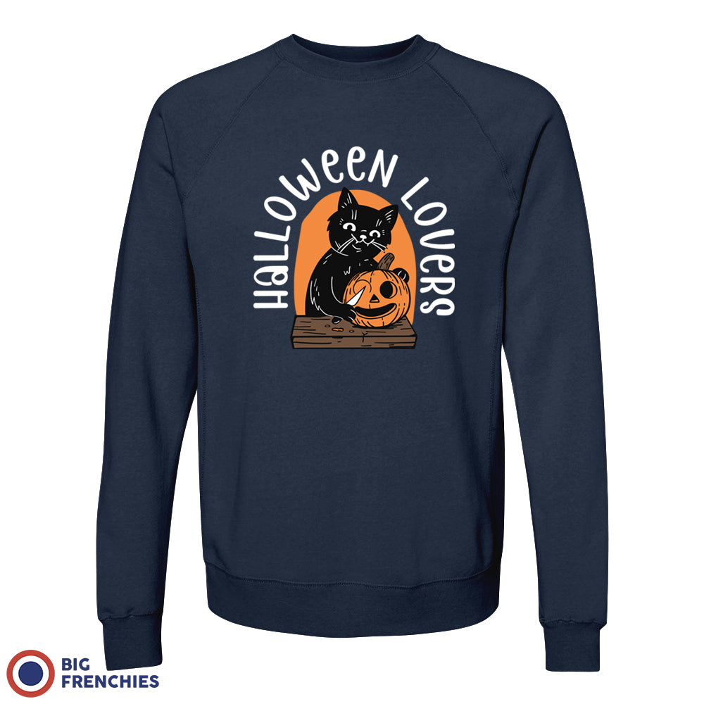 Halloween Lovers With a Cat Unisex Organic Cotton Sweatshirt