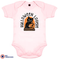 Halloween Lovers With a Cat Organic Cotton Baby Onesie