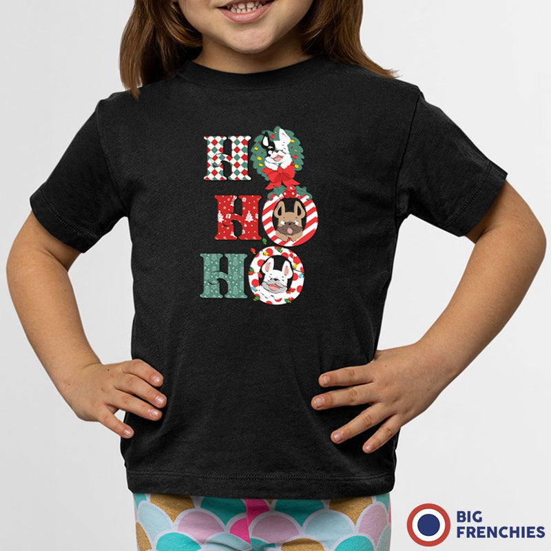 Ho Ho Ho Christmas French Bulldogs Youth & Toddler Organic Cotton Tee