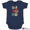 Ho Ho Ho Christmas French Bulldogs Organic Cotton Baby Onesie