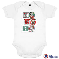 Ho Ho Ho Christmas French Bulldogs Organic Cotton Baby Onesie