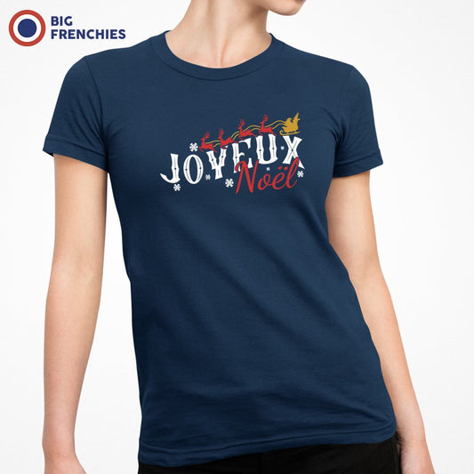 Joyeux Noël With Deer Christmas Women's Organic Cotton Tee