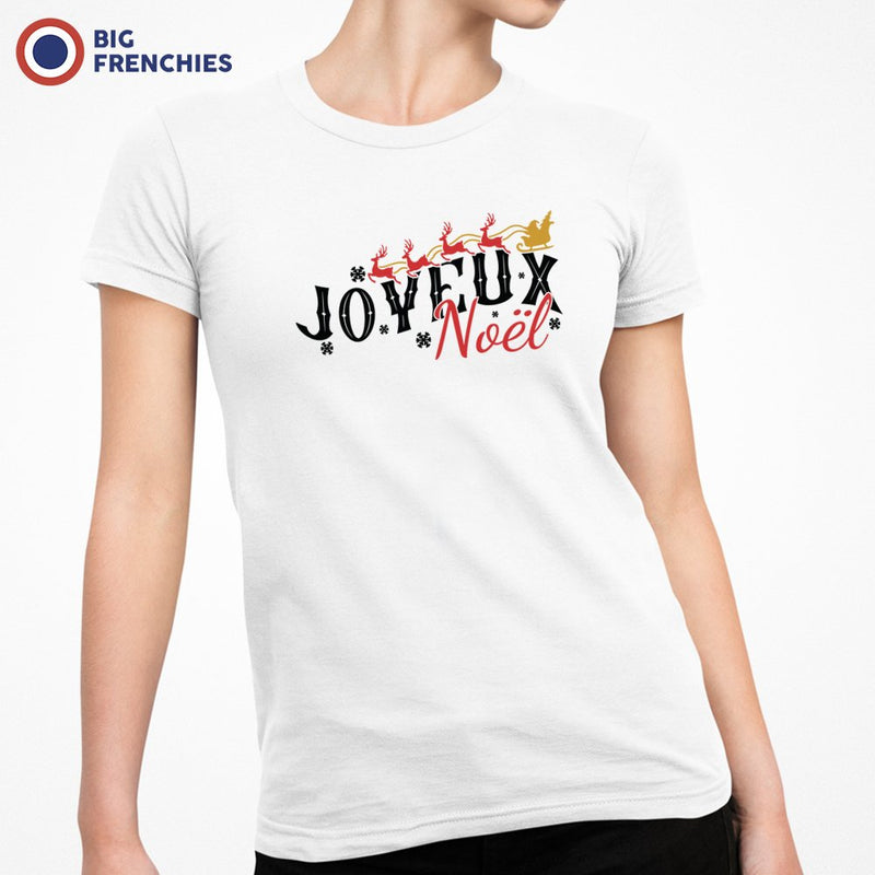 Joyeux Noël With Deer Christmas Women's Organic Cotton Tee