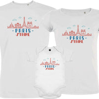 Paris J'taime Matching Family Organic Cotton Tees (Set of 3)