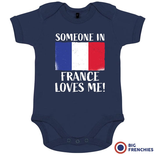 Someone In France Loves Me Organic Cotton Baby Onesie