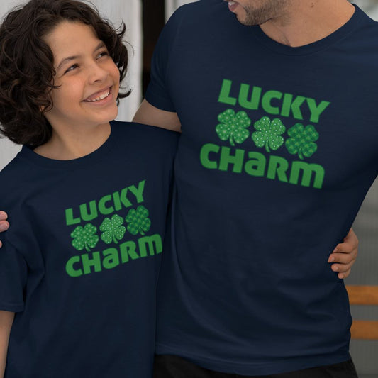 Lucky Charm Dad and Child Organic Cotton T-Shirts family Set (Set of 2)