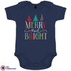 Merry And Bright Christmas Organic Cotton Baby Onesie