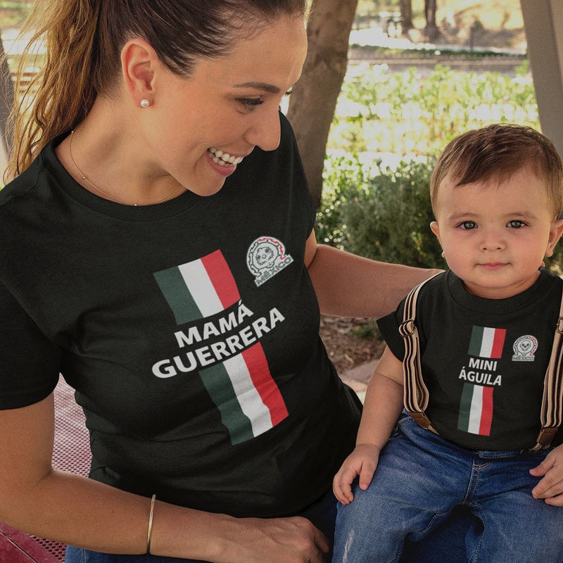 Mamá Guerrera, Mini Águila Mom and Child Organic Cotton T-Shirts family Set (Set of 2)