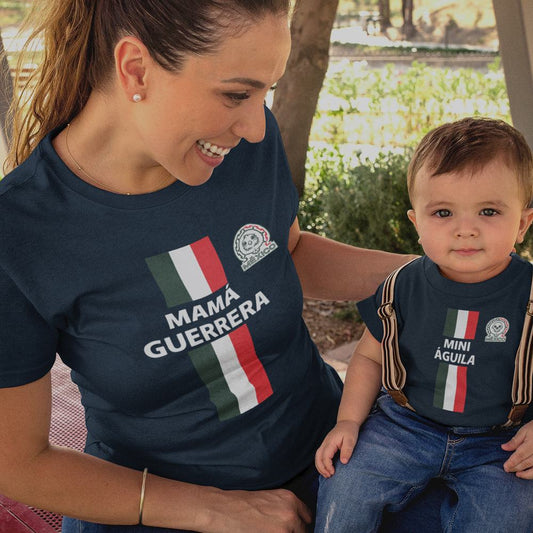 Mamá Guerrera, Mini Águila Mom and Child Organic Cotton T-Shirts family Set (Set of 2)