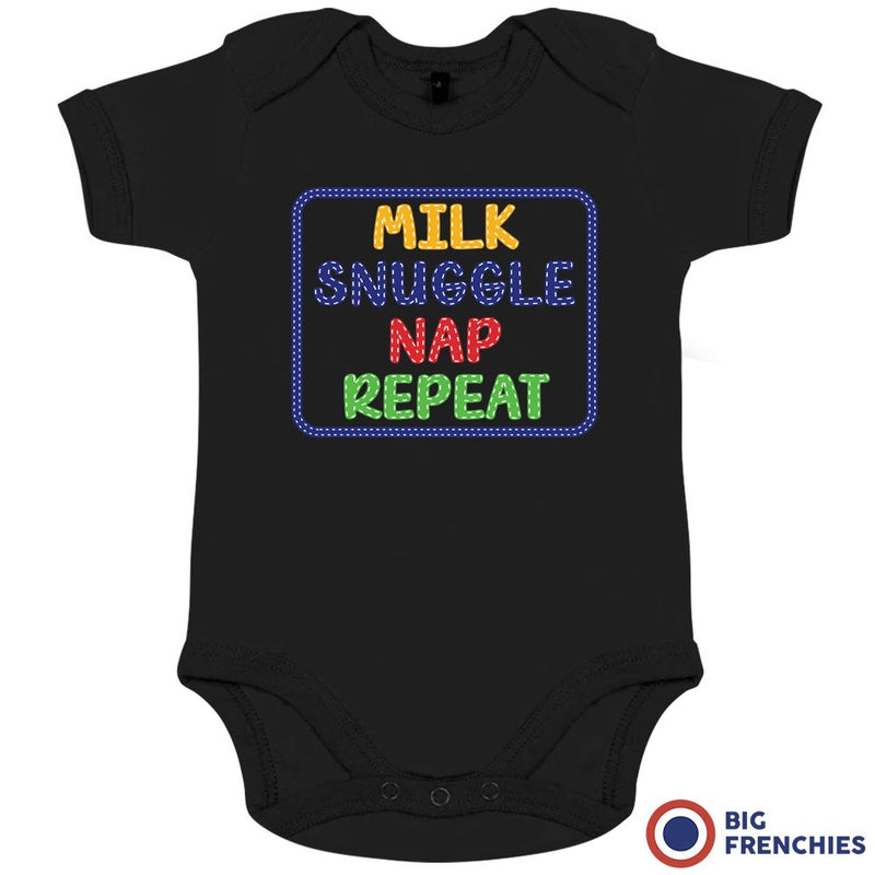 Milk Snuggle Nap Repeat Organic Cotton Baby Onesie