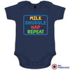 Milk Snuggle Nap Repeat Organic Cotton Baby Onesie