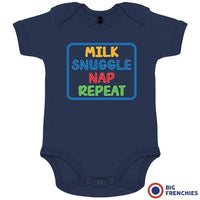 Milk Snuggle Nap Repeat Organic Cotton Baby Onesie