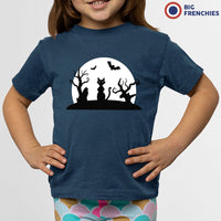 Halloween Moon Cat Youth & Toddler Organic Cotton Tee