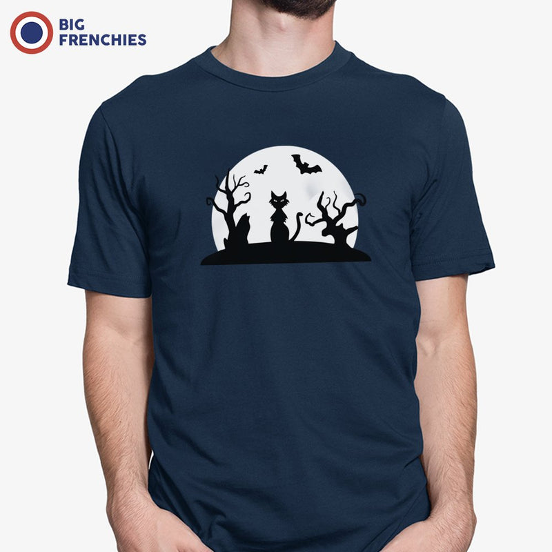 Halloween Moon Cat Men's Organic Cotton Tee