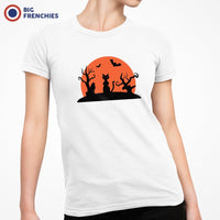 Halloween Moon Cat Women's Organic Cotton Tee