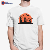 Halloween Moon Cat Men's Organic Cotton Tee