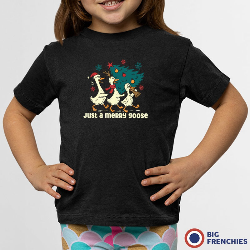 Just a Merry Goose Christmas Youth & Toddler Organic Cotton Tee