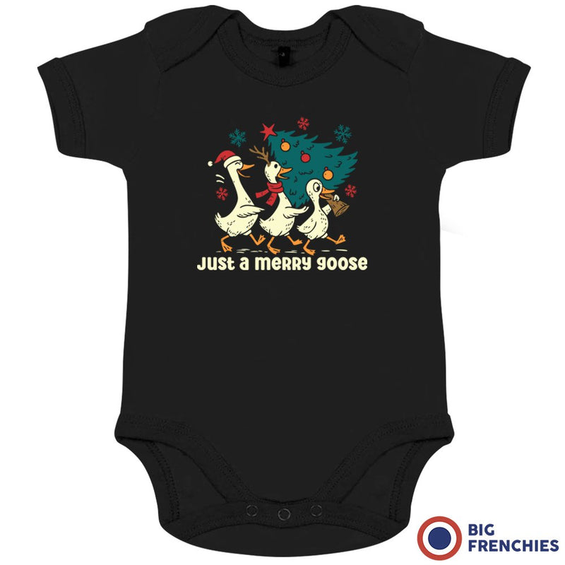 Just a Merry Goose Christmas Organic Cotton Baby Onesie