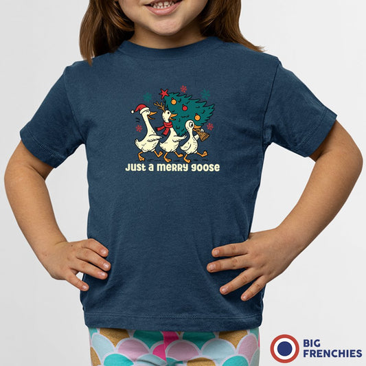 Just a Merry Goose Christmas Youth & Toddler Organic Cotton Tee
