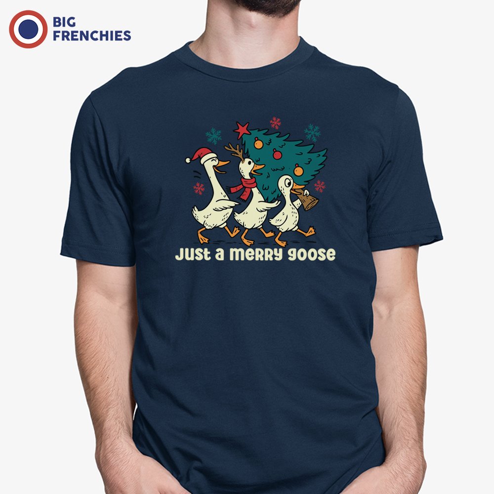 Just a Merry Goose Christmas Men's Organic Cotton Tee