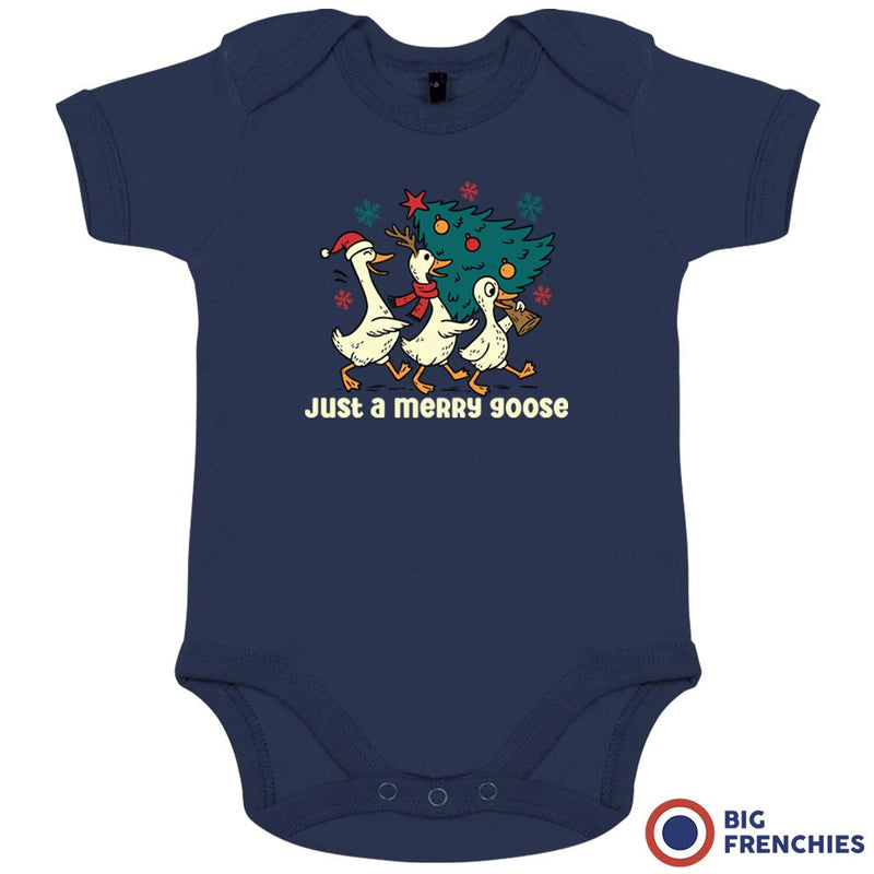 Just a Merry Goose Christmas Organic Cotton Baby Onesie