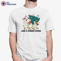 Just a Merry Goose Christmas Men's Organic Cotton Tee
