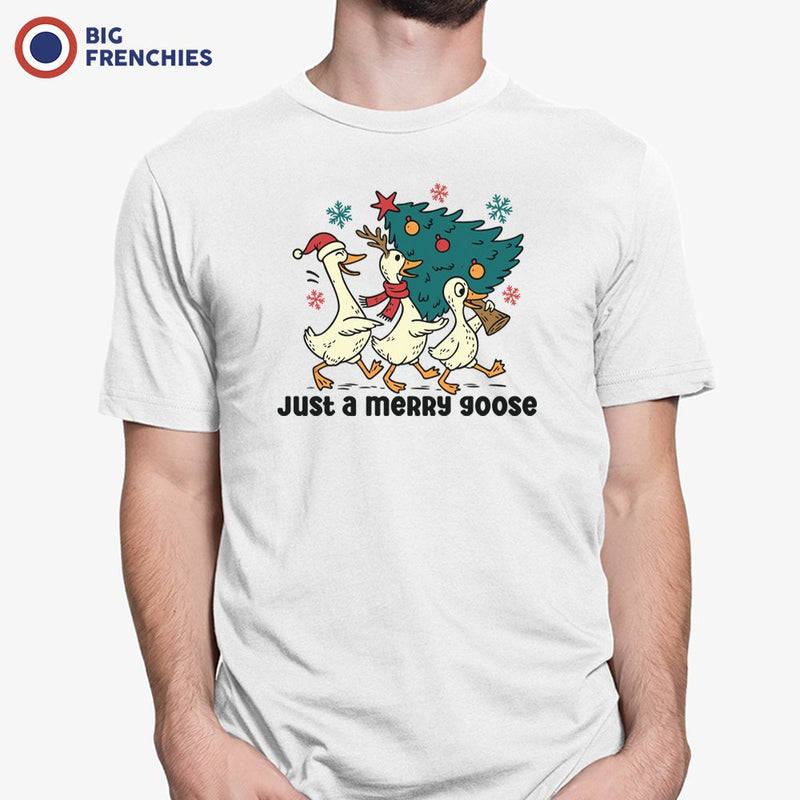 Just a Merry Goose Christmas Men's Organic Cotton Tee