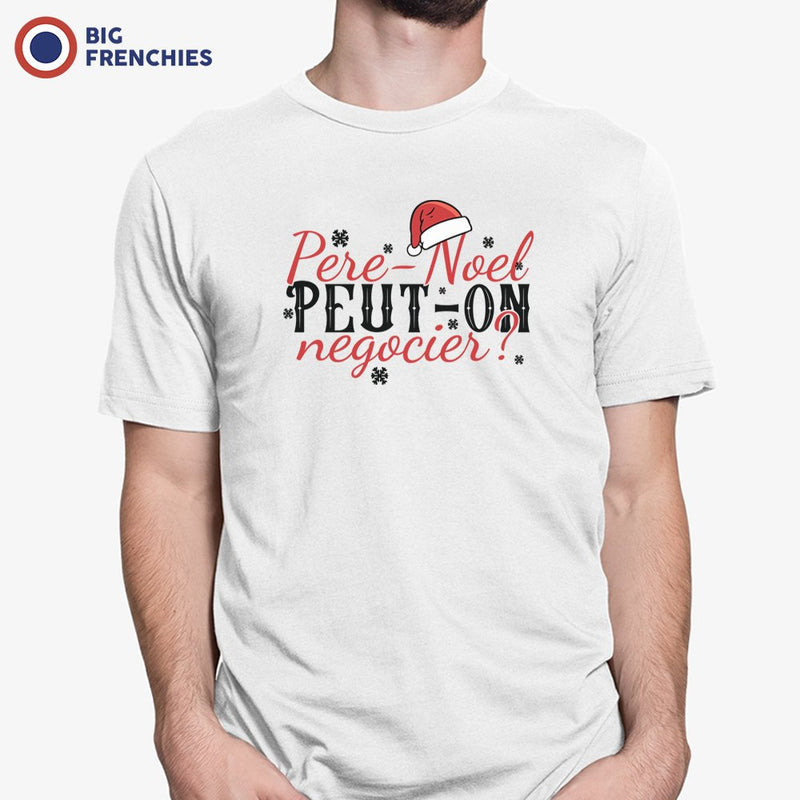 Père Noël, Peut-on Négocier ? Christmas Men's Organic Cotton Tee
