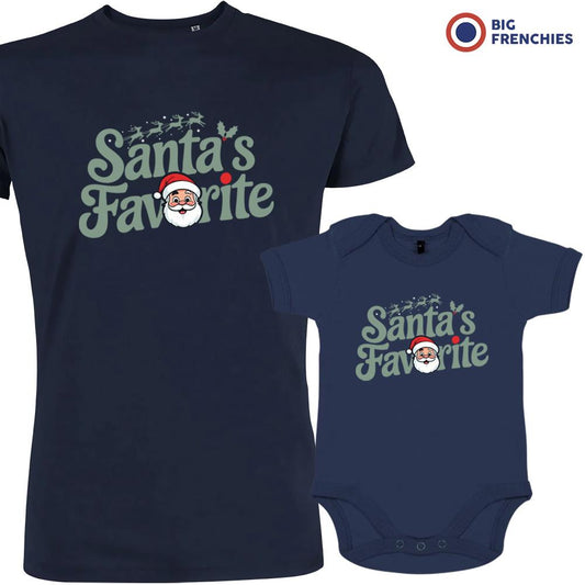 Santa's Favorite Christmas Dad and Child Organic Cotton family Set (Set of 2)