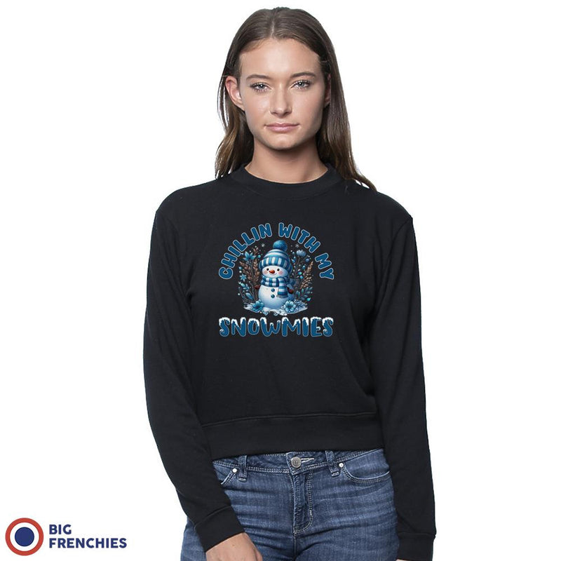 Chilling With My Snowmies Christmas Women's Organic Cotton RPET French Terry Crew