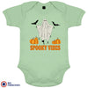 Spooky Vibes With Pumpkin And Ghost Organic Cotton Baby Onesie