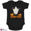 Spooky Vibes With Pumpkin And Ghost Organic Cotton Baby Onesie