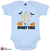 Spooky Vibes With Pumpkin And Ghost Organic Cotton Baby Onesie