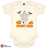 Spooky Vibes With Pumpkin And Ghost Organic Cotton Baby Onesie