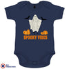 Spooky Vibes With Pumpkin And Ghost Organic Cotton Baby Onesie
