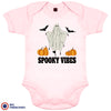 Spooky Vibes With Pumpkin And Ghost Organic Cotton Baby Onesie