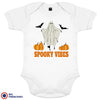 Spooky Vibes With Pumpkin And Ghost Organic Cotton Baby Onesie